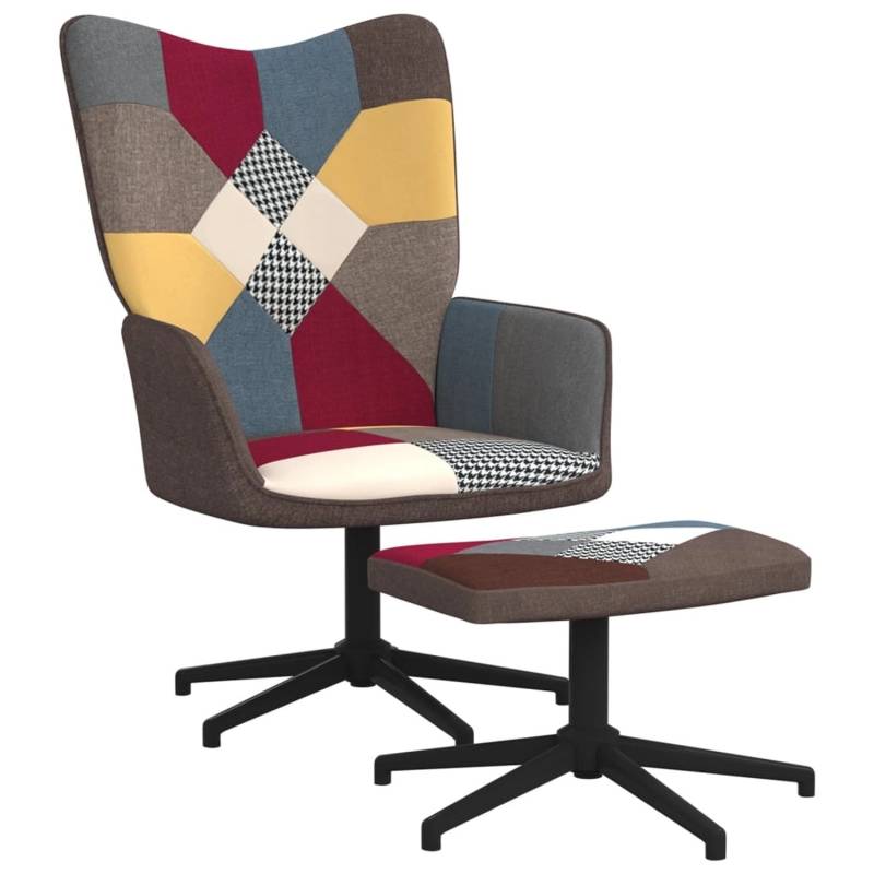 vidaXL Relaxsessel mit Hocker Patchwork Stoff Modell 3 von VIDAXL