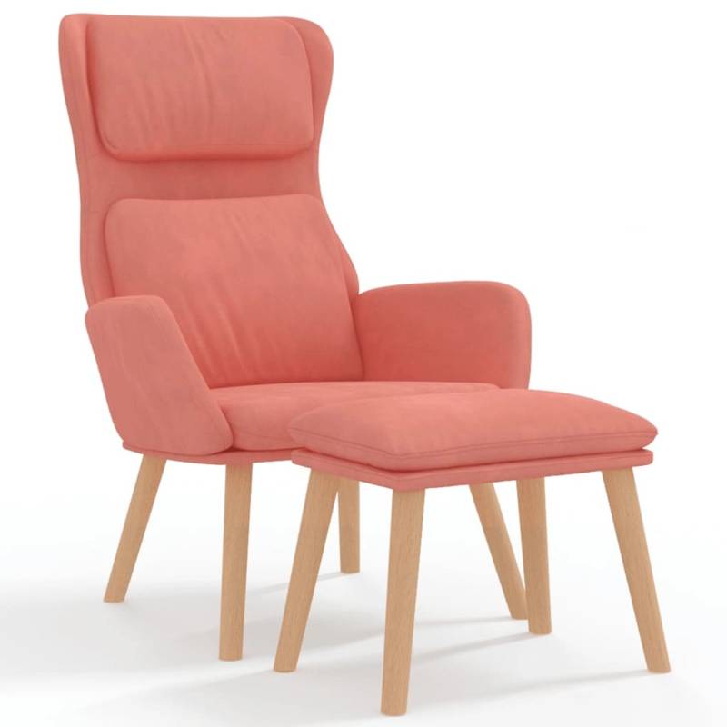vidaXL Relaxsessel mit Hocker Rosa Samt Modell 15 von VIDAXL