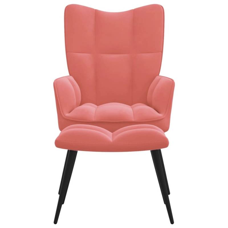vidaXL Relaxsessel mit Hocker Rosa Samt Modell 5 von VIDAXL