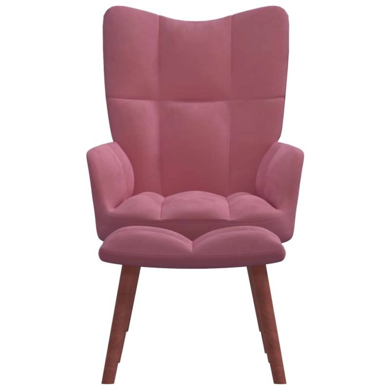 vidaXL Relaxsessel mit Hocker Rosa Samt Modell 6 von VIDAXL