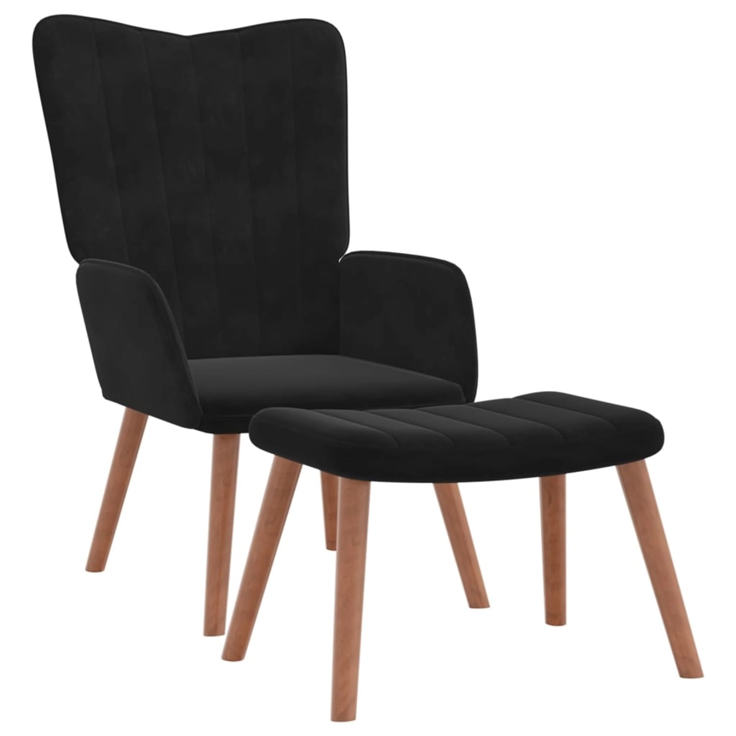 vidaXL Relaxsessel mit Hocker Schwarz Samt Modell 1 vidaXL Relaxsessel mit Hocker Schwarz Samt Modell 1 von VIDAXL
