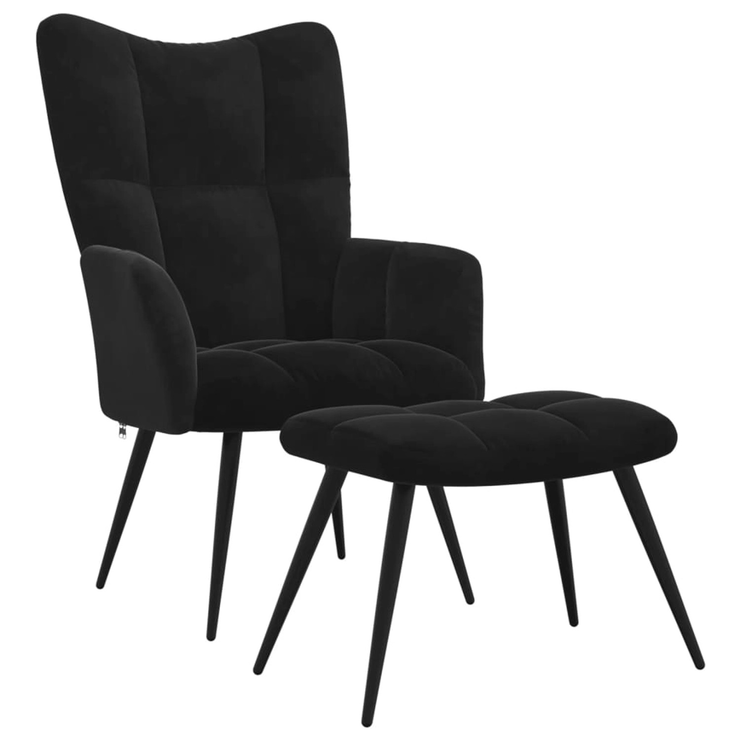 vidaXL Relaxsessel mit Hocker Schwarz Samt Modell 5 vidaXL Relaxsessel mit Hocker Schwarz Samt Modell 5 von VIDAXL