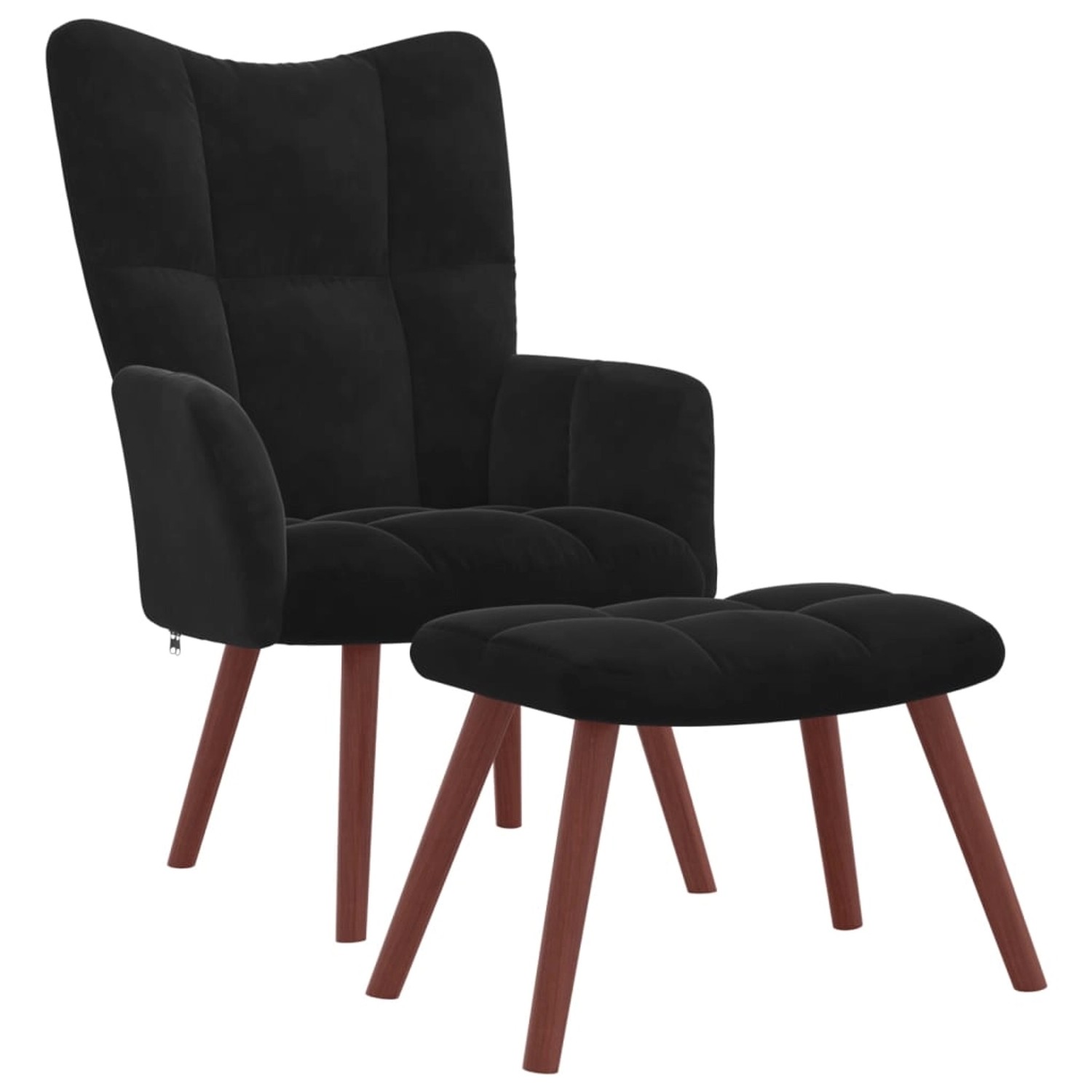 vidaXL Relaxsessel mit Hocker Schwarz Samt Modell 6 vidaXL Relaxsessel mit Hocker Schwarz Samt Modell 6 von VIDAXL