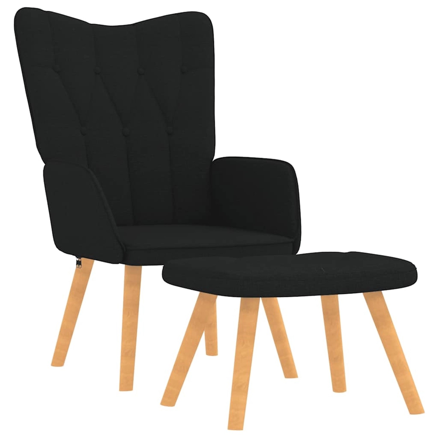 vidaXL Relaxsessel mit Hocker Schwarz Stoff 327540 vidaXL Relaxsessel mit Hocker Schwarz Stoff 327540 von VIDAXL