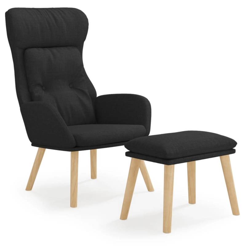 vidaXL Relaxsessel mit Hocker Schwarz Stoff Modell 17 von VIDAXL