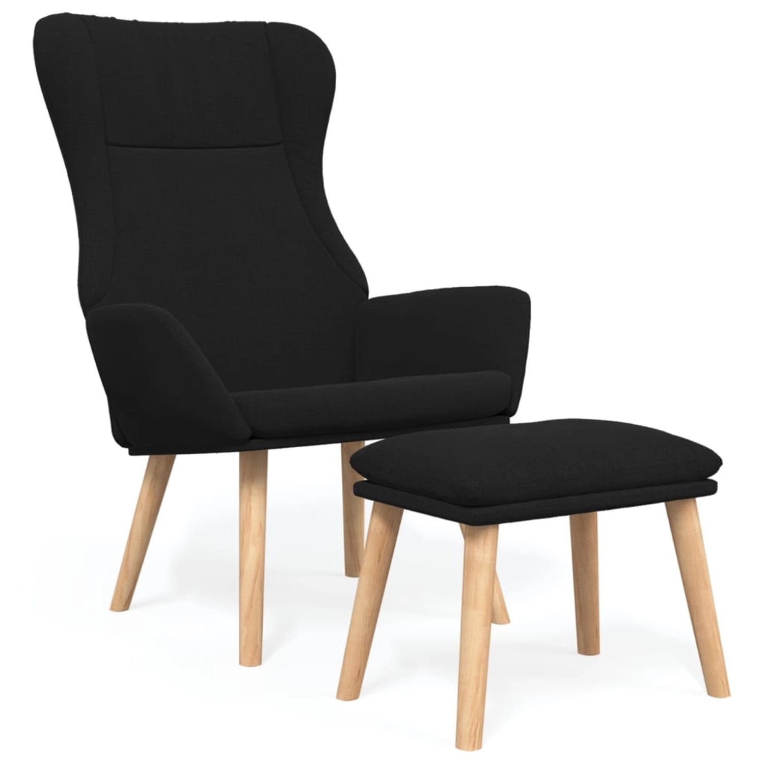 vidaXL Relaxsessel mit Hocker Schwarz Stoff Modell 19 vidaXL Relaxsessel mit Hocker Schwarz Stoff Modell 19 von VIDAXL