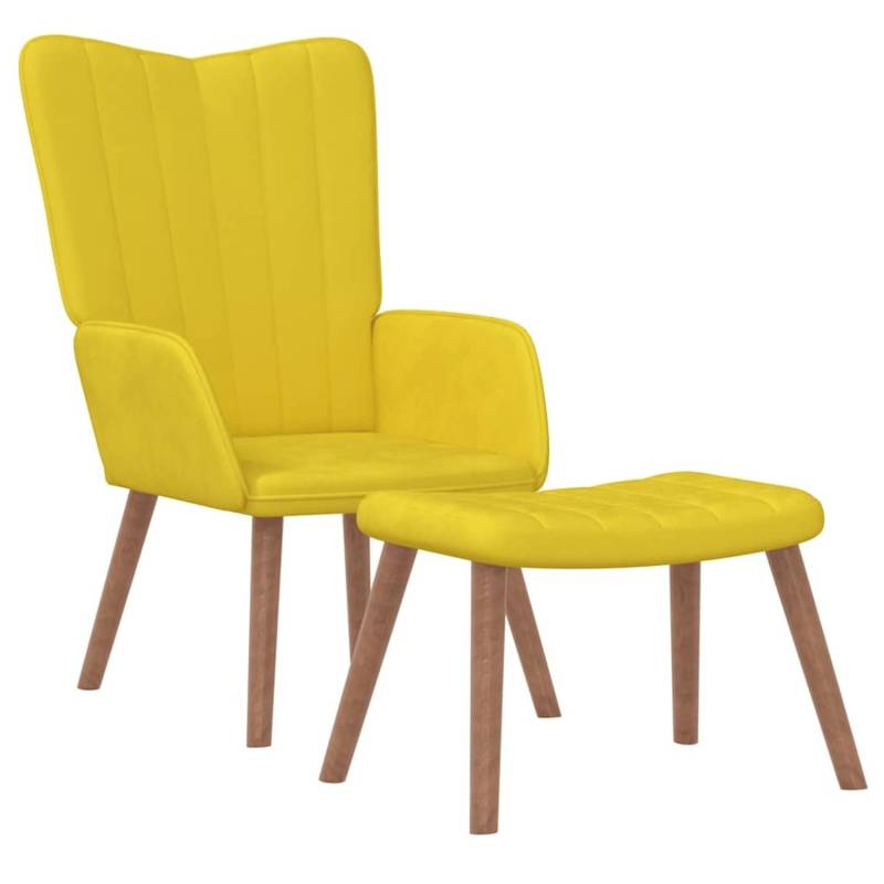 vidaXL Relaxsessel mit Hocker Senfgelb Samt Modell 1 von VIDAXL