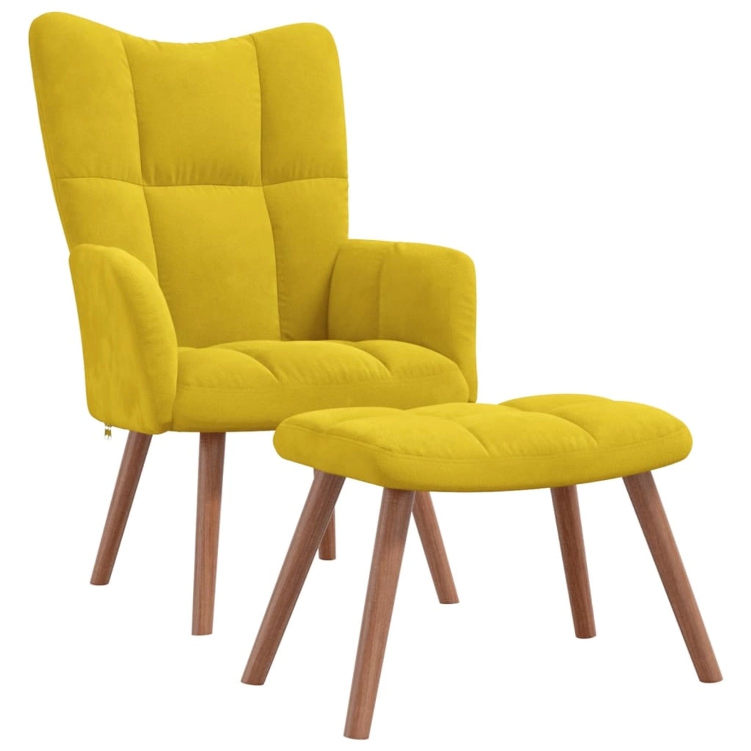 vidaXL Relaxsessel mit Hocker Senfgelb Samt Modell 6 vidaXL Relaxsessel mit Hocker Senfgelb Samt Modell 6 von VIDAXL