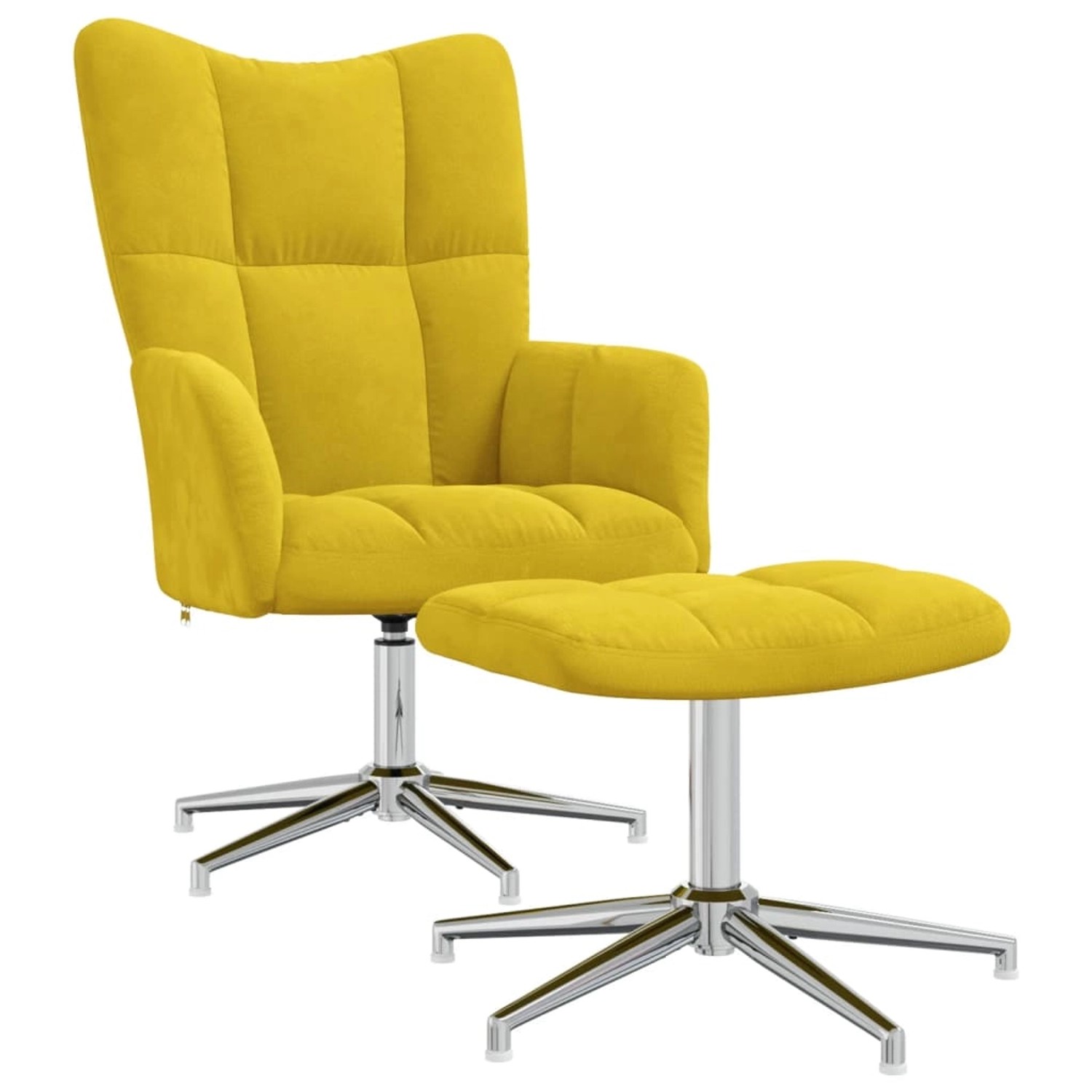 vidaXL Relaxsessel mit Hocker Senfgelb Samt Modell 8 vidaXL Relaxsessel mit Hocker Senfgelb Samt Modell 8 von VIDAXL