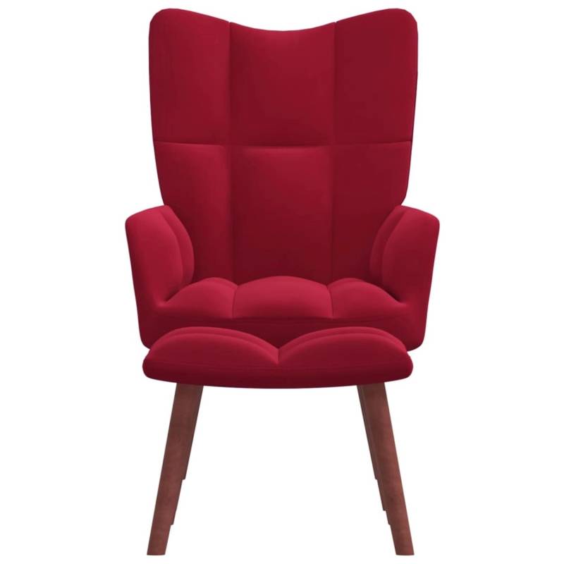 vidaXL Relaxsessel mit Hocker Weißrot Samt Modell 6 von VIDAXL