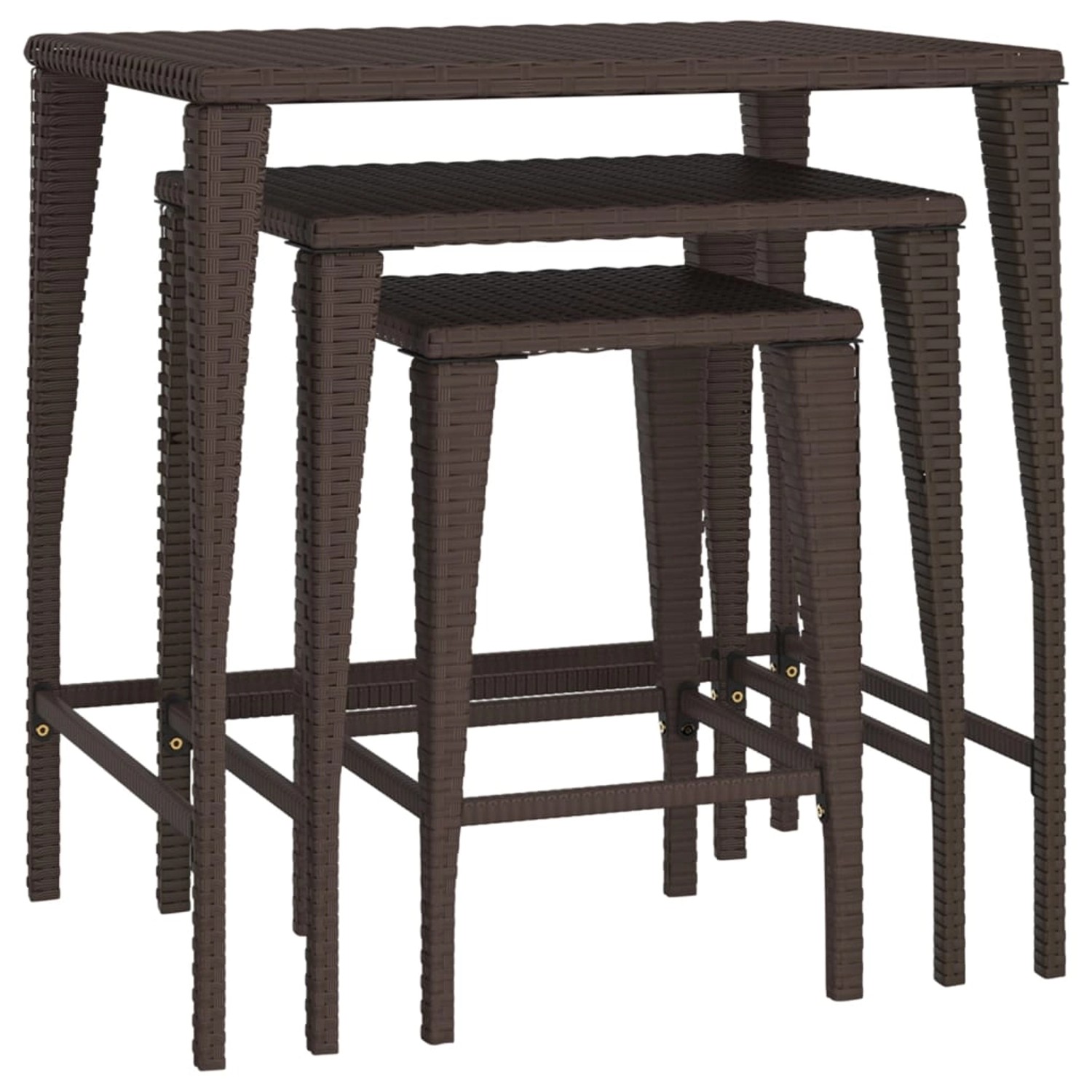 vidaXL Satztische 3 Stk. Braun Poly Rattan Modell 1 vidaXL Satztische 3 Stk. Braun Poly Rattan Modell 1 von VIDAXL
