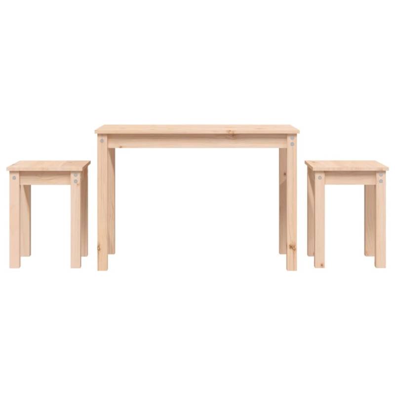 vidaXL Satztische 3 Stk. Massivholz Kiefer Modell 1 von VIDAXL