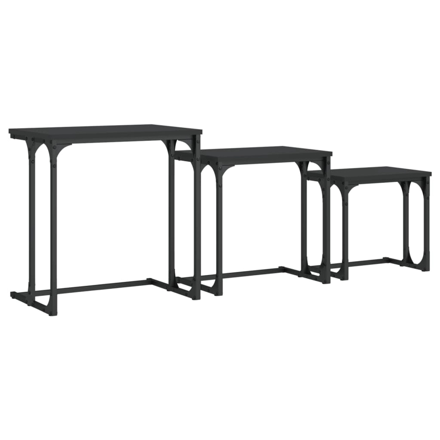 vidaXL Satztische 3 Stk. Schwarz Holzwerkstoff Modell 6 vidaXL Satztische 3 Stk. Schwarz Holzwerkstoff Modell 6 von VIDAXL