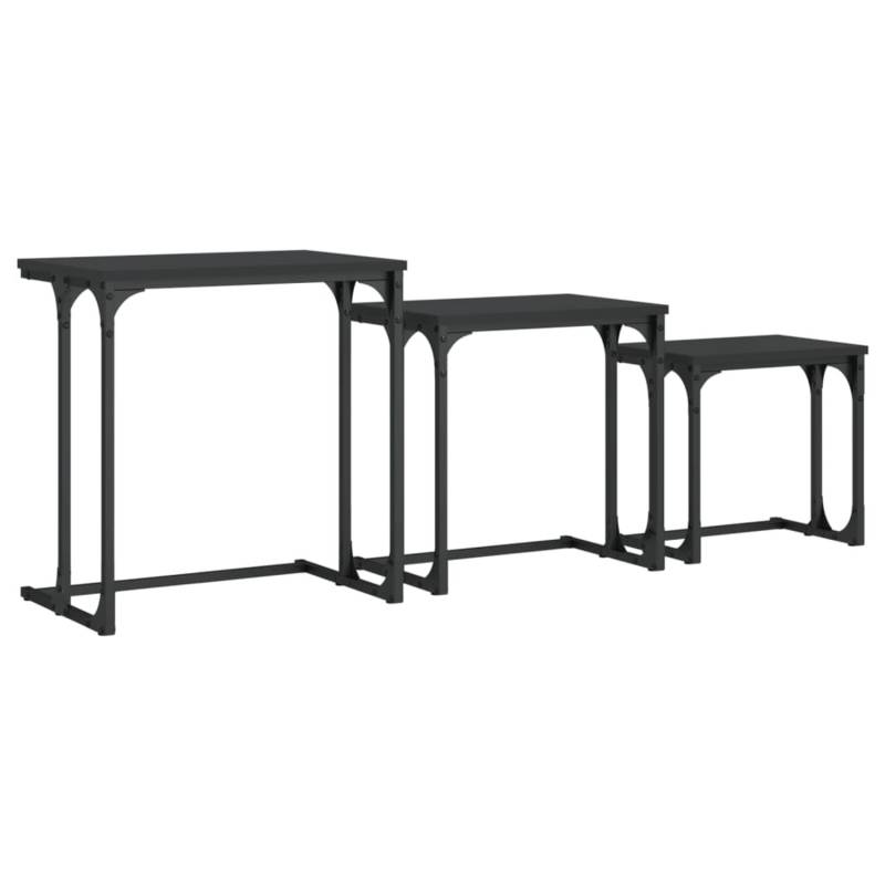 vidaXL Satztische 3 Stk. Schwarz Holzwerkstoff Modell 6 von VIDAXL