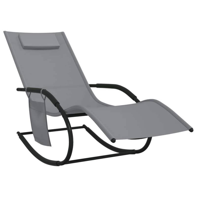 vidaXL Schaukelliege Grau Stahl und Textilene 147 x 63 x 88 cm von VIDAXL