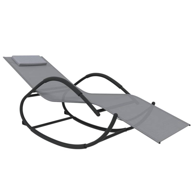 vidaXL Schaukelliege Grau Stahl und Textilene 158 x 60 x 77 cm von VIDAXL