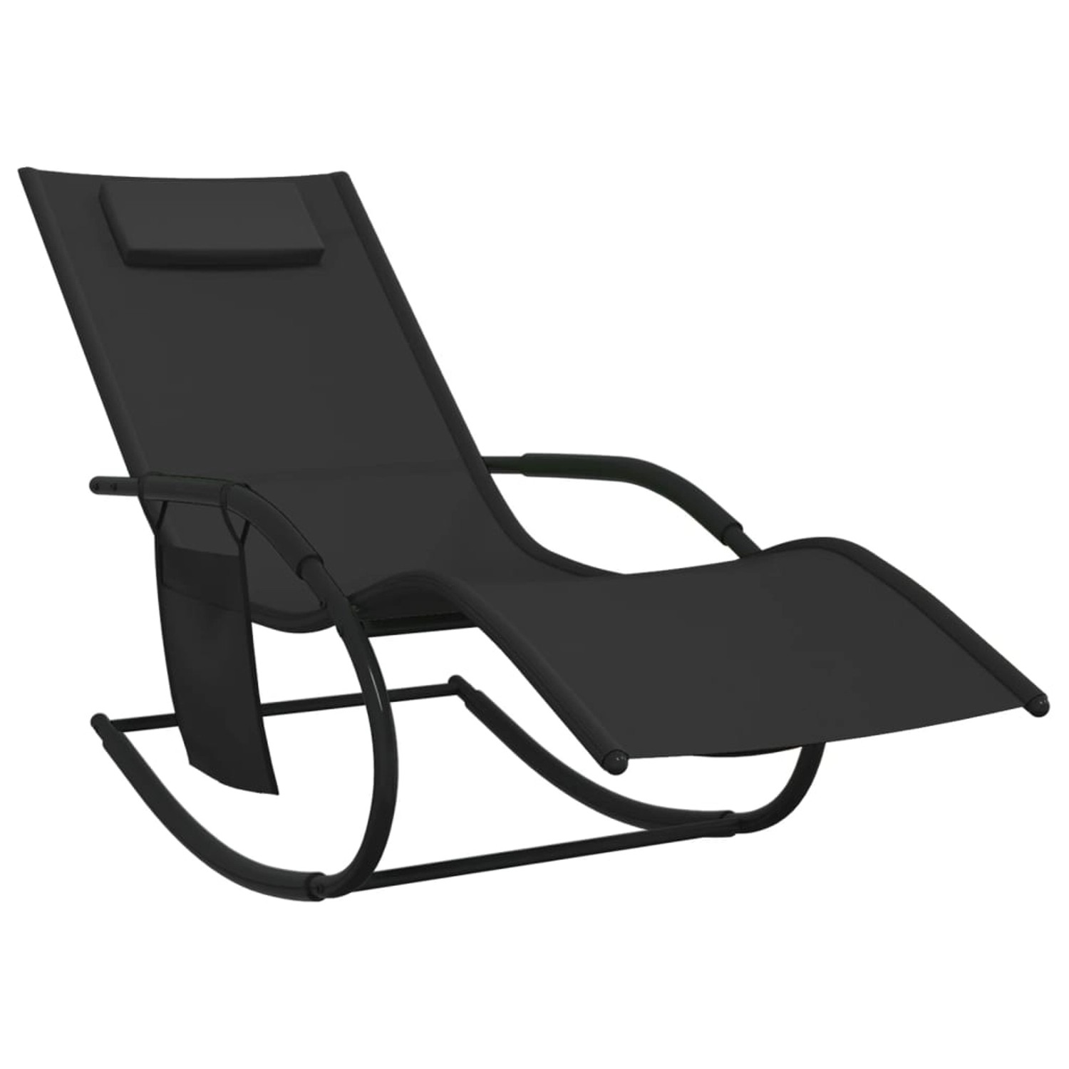 vidaXL Schaukelliege Schwarz Stahl und Textilene 147 x 63 x 88 cm von VIDAXL