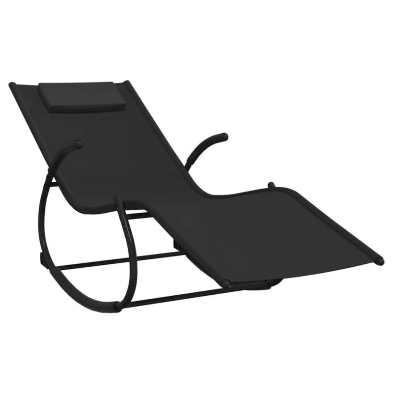 vidaXL Schaukelliege Schwarz Stahl und Textilene 164 x 61 x 73 cm von VIDAXL