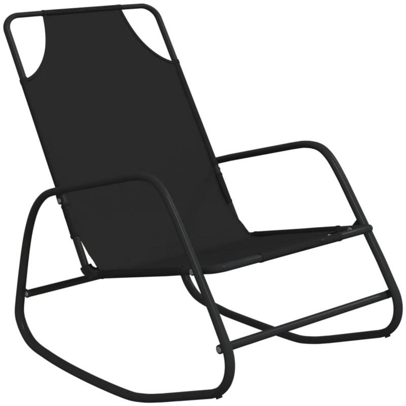 vidaXL Schaukelliege Schwarz Stahl und Textilene von VIDAXL