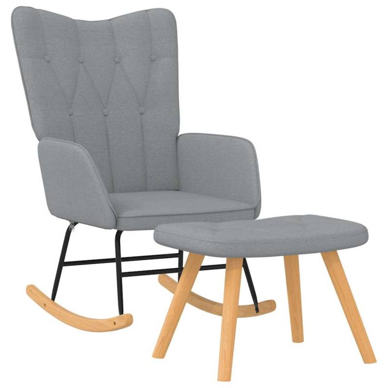 vidaXL Schaukelsessel mit Hocker Hellgrau Stoff Modell 1 von VIDAXL