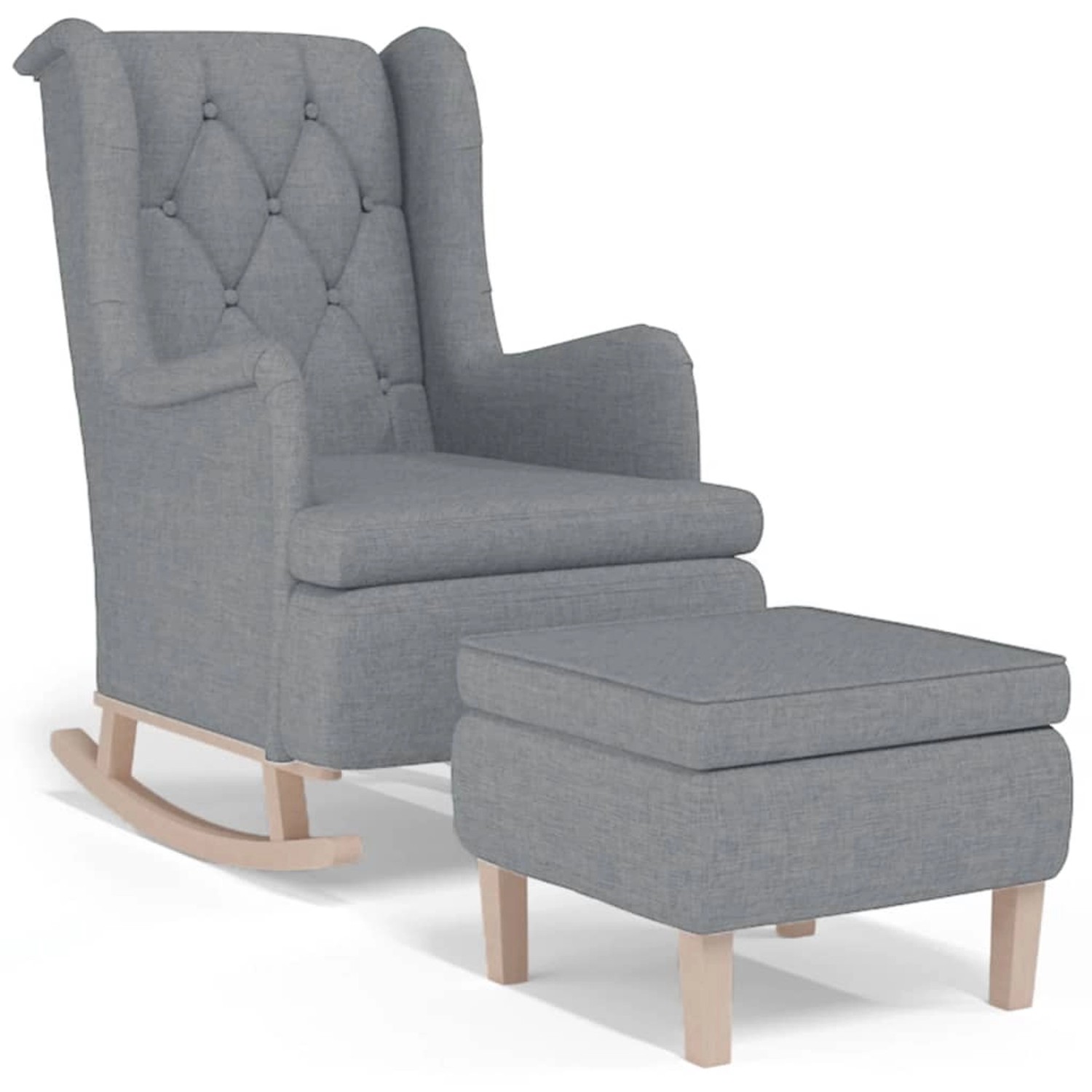 vidaXL Schaukelsessel mit Hocker Hellgrau Stoff Modell 1 vidaXL Schaukelsessel mit Hocker Hellgrau Stoff Modell 1 von VIDAXL