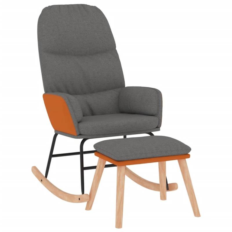 vidaXL Schaukelsessel mit Hocker Hellgrau Stoff Modell 2 von VIDAXL