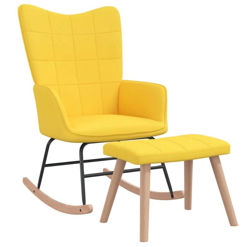 vidaXL Schaukelsessel mit Hocker Senfgelb Stoff Modell 2 von VIDAXL
