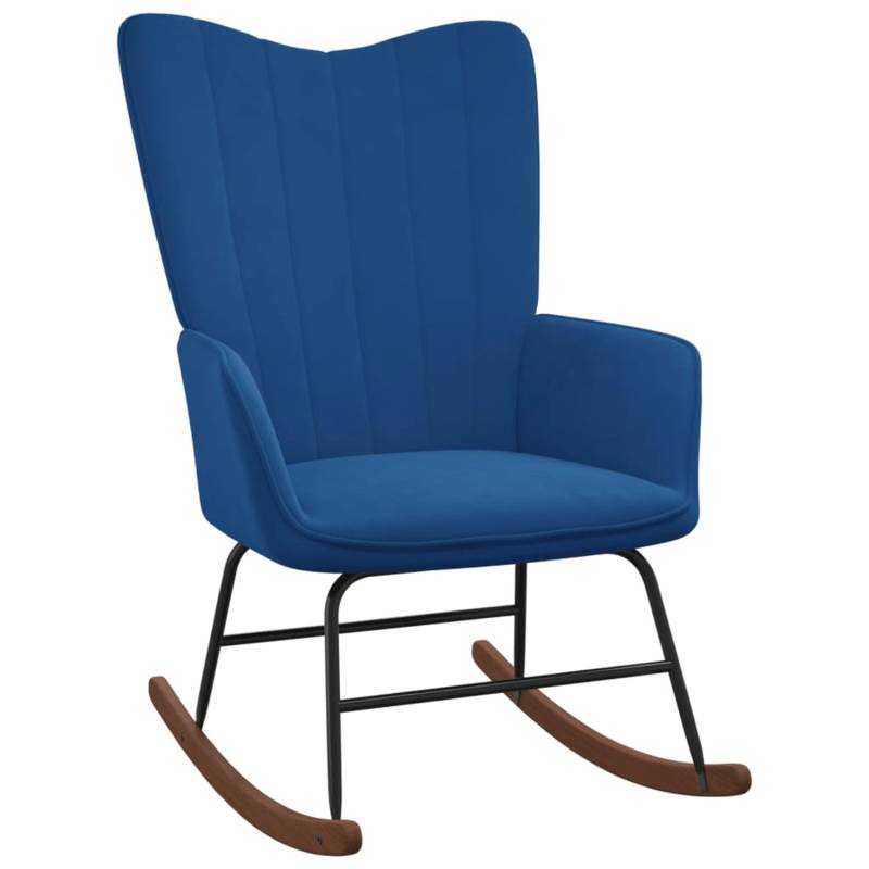 vidaXL Schaukelstuhl Blau Samt Modell 2 von VIDAXL