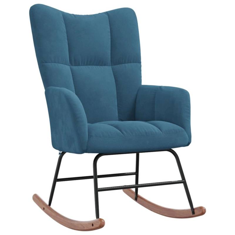 vidaXL Schaukelstuhl Blau Samt Modell 4 von VIDAXL