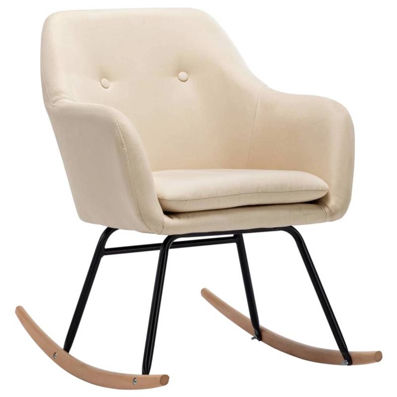 vidaXL Schaukelstuhl Creme Stoff Modell 1 von VIDAXL