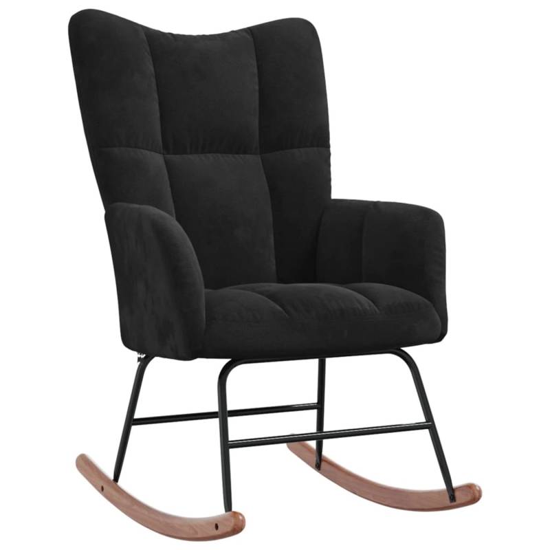 vidaXL Schaukelstuhl Schwarz Samt Modell 4 von VIDAXL