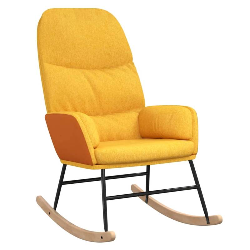 vidaXL Schaukelstuhl Senfgelb Stoff Modell 6 von VIDAXL