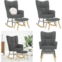 vidaXL Schaukelstuhl mit Fußhocker Dunkelgrau Stoff vidaXL Schaukelstuhl mit Fußhocker Dunkelgrau Stoff von VIDAXL