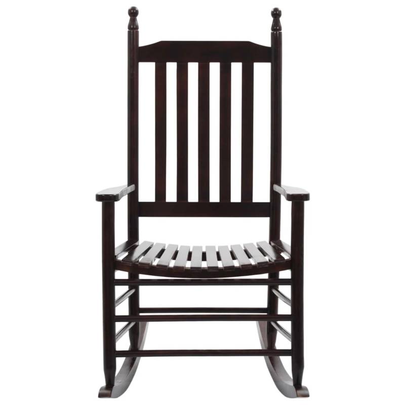 vidaXL Schaukelstuhl mit Gebogener Sitzfläche Braun Pappelholz von VIDAXL
