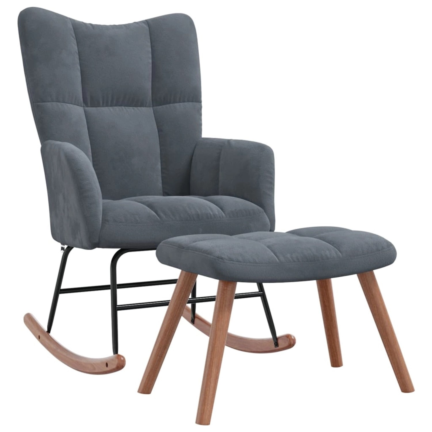vidaXL Schaukelstuhl mit Hocker Samt Dunkelgrau Modell 2 vidaXL Schaukelstuhl mit Hocker Samt Dunkelgrau Modell 2 von VIDAXL