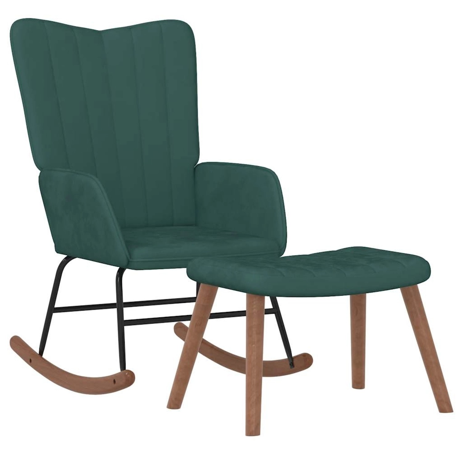 vidaXL Schaukelstuhl mit Hocker Samt Dunkelgrün Modell 1 vidaXL Schaukelstuhl mit Hocker Samt Dunkelgrün Modell 1 von VIDAXL