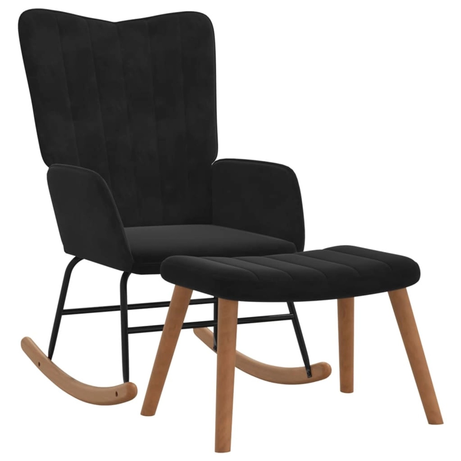 vidaXL Schaukelstuhl mit Hocker Samt Schwarz Modell 1 vidaXL Schaukelstuhl mit Hocker Samt Schwarz Modell 1 von VIDAXL