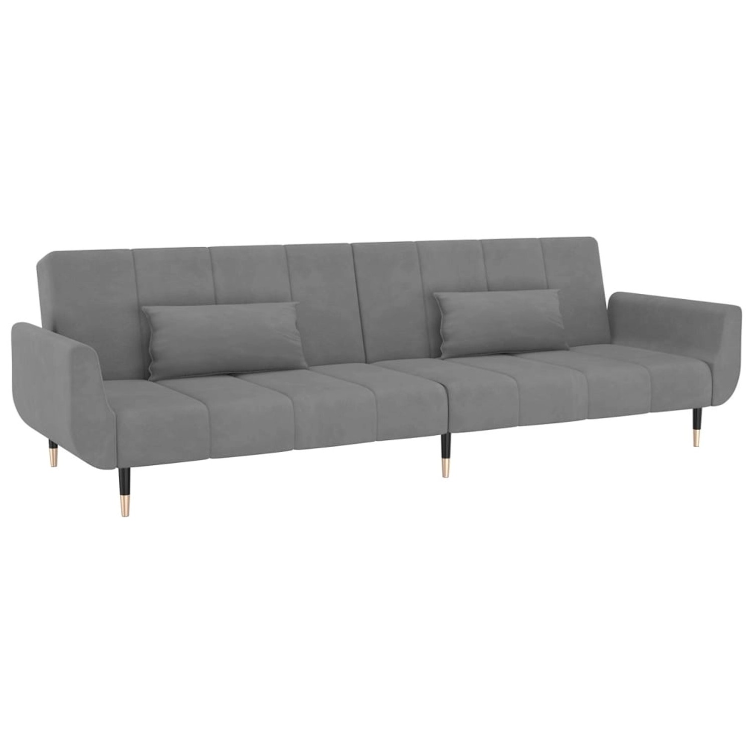 vidaXL Schlafsofa 2-Sitzer mit 2 Kissen Hellgrau Samt Modell 7 vidaXL Schlafsofa 2-Sitzer mit 2 Kissen Hellgrau Samt Modell 7 von VIDAXL