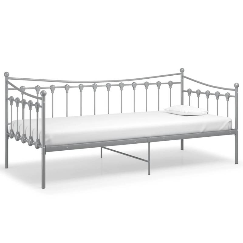 vidaXL Schlafsofa Bettgestell Grau Metall 90x200 cm650965 von VIDAXL