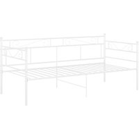 Vidaxl - Schlafsofa Bettgestell Weiß Metall 90x200 cm von VIDAXL