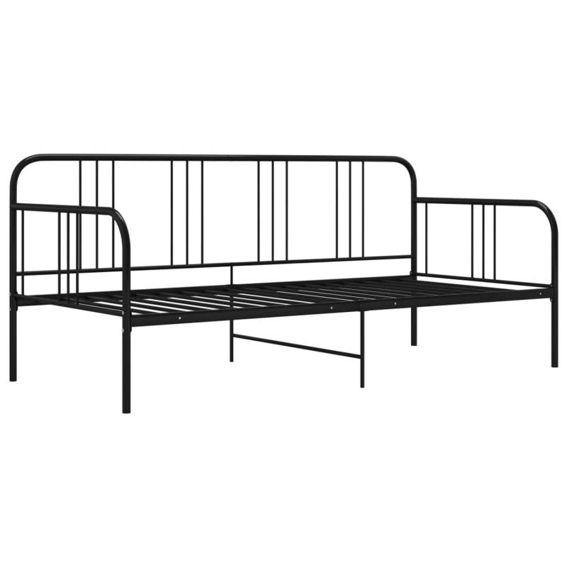 vidaXL Schlafsofa Bettgestell Schwarz Metall 90x200 cm650957 von VIDAXL
