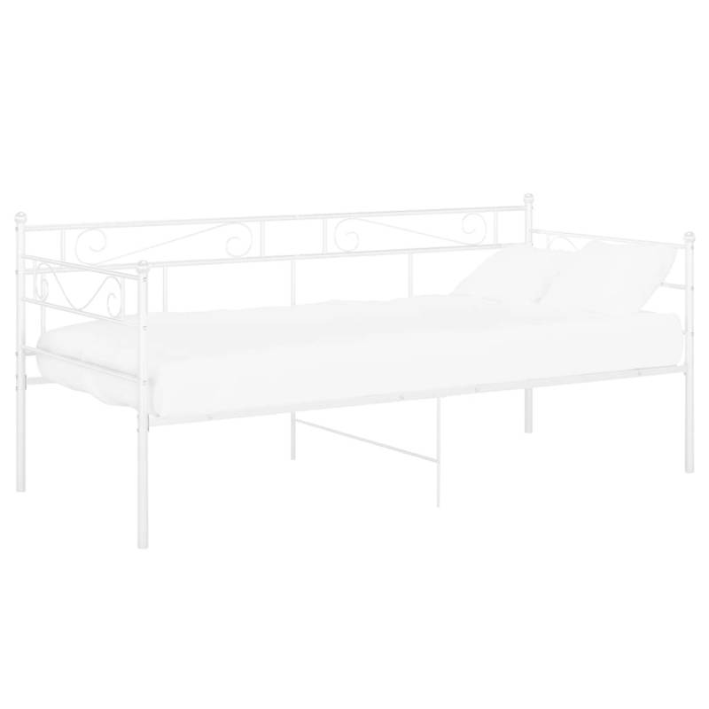 vidaXL Schlafsofa Bettgestell Weiß Metall 90x200 cm650976 von VIDAXL
