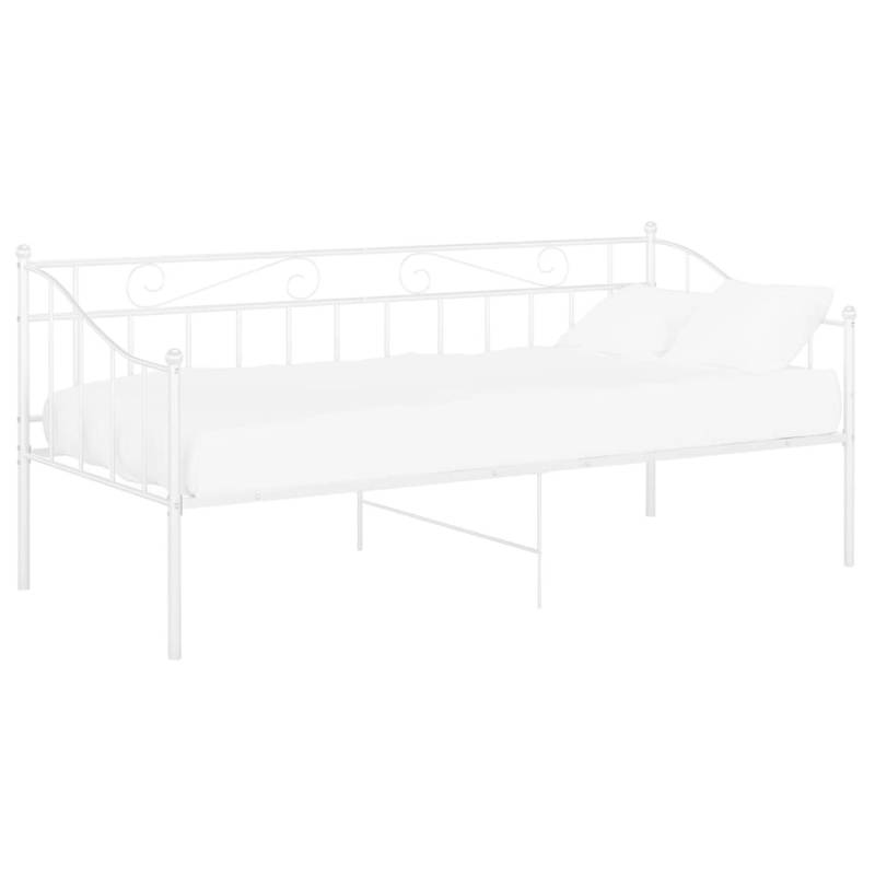 vidaXL Schlafsofa Bettgestell Weiß Metall 90x200 cm650982 von VIDAXL