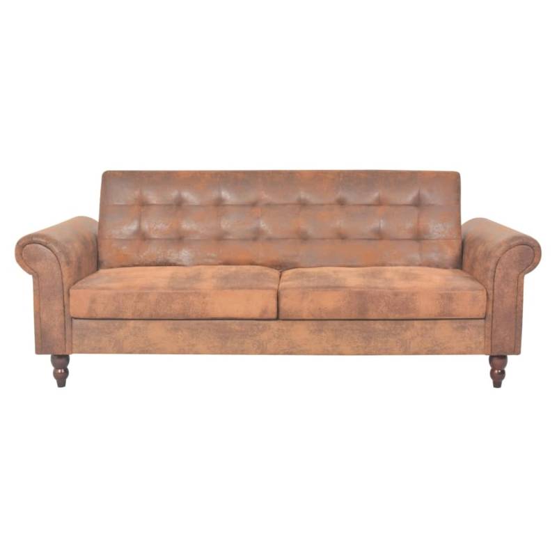 vidaXL Schlafsofa mit Armlehnen Kunstleder braun von VIDAXL
