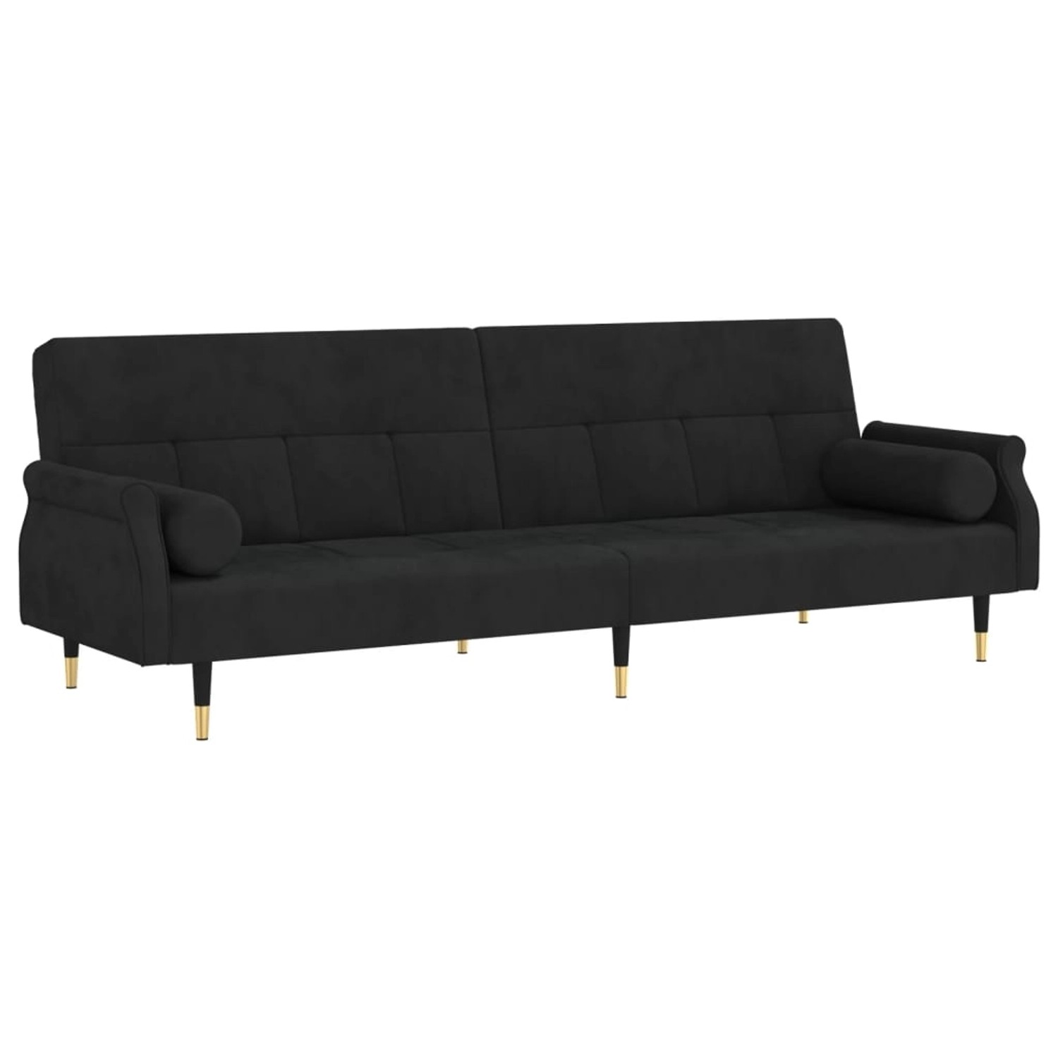 vidaXL Schlafsofa mit Kissen Schwarz Samt vidaXL Schlafsofa mit Kissen Schwarz Samt von VIDAXL