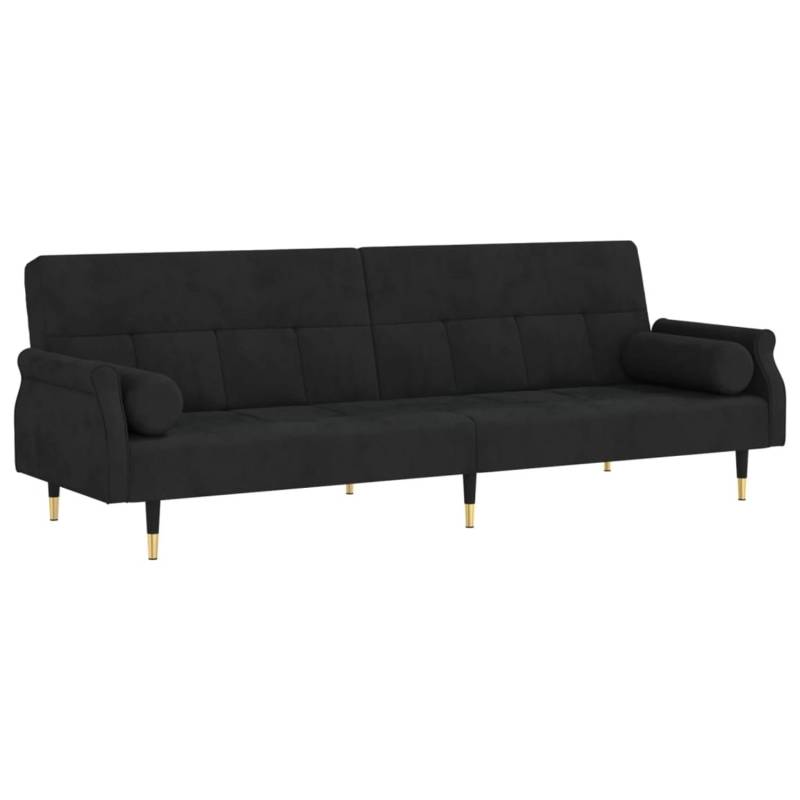 vidaXL Schlafsofa mit Kissen Schwarz Samt von VIDAXL