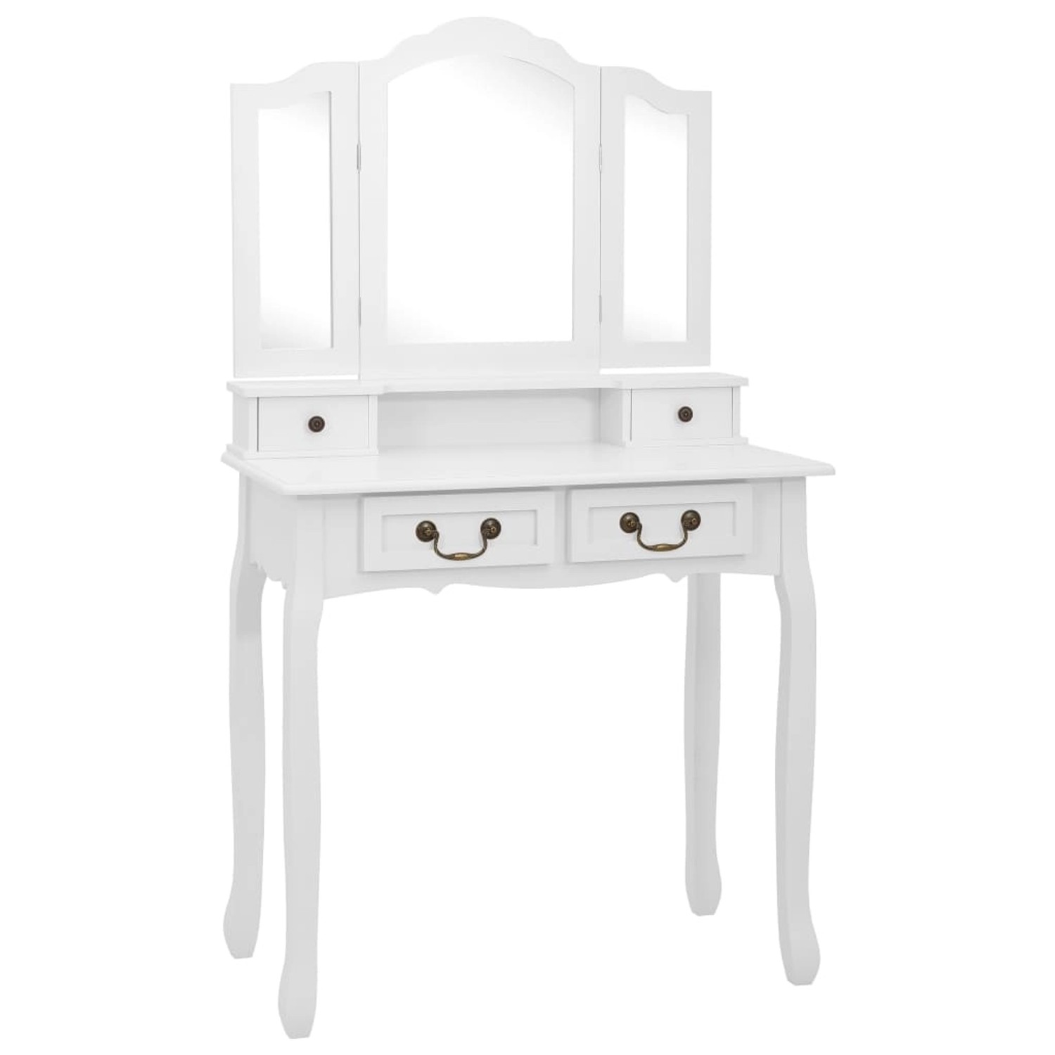 vidaXL Schminktisch-Set mit Hocker Weiß 80x69x141cm Paulowniaholz vidaXL Schminktisch-Set mit Hocker Weiß 80x69x141cm Paulowniaholz von VIDAXL