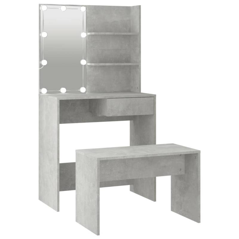 vidaXL Schminktisch-Set mit LED Betongrau Holzwerkstoff Modell 1 von VIDAXL