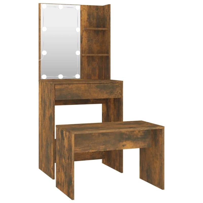 vidaXL Schminktisch-Set mit LED Räuchereiche Holzwerkstoff Modell 4 von VIDAXL