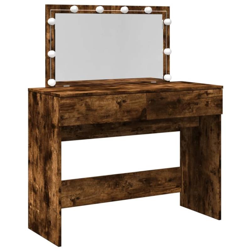 vidaXL Schminktisch mit LED-Beleuchtung Räuchereiche 100x40x120 cm von VIDAXL
